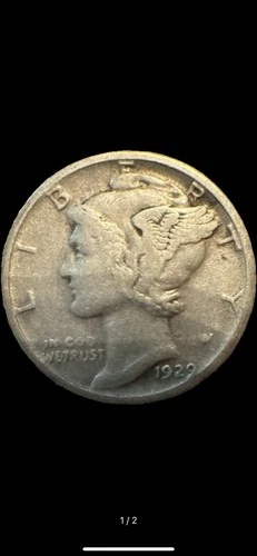 1929-S Mercury Silver Dime – San Francisco Mint – 90% Silver – VG