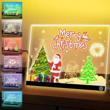 16“ LED Drawing Message Note Board 7 Colors Light Acrylic 16, Multi-colored 