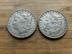 US Morgan Silver Dollars 2 coins circulated details Pre 1904 Lot S13