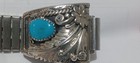 vintage Native American Turquoise Mens Watch Cuff  Sterling 0421  — photo 3