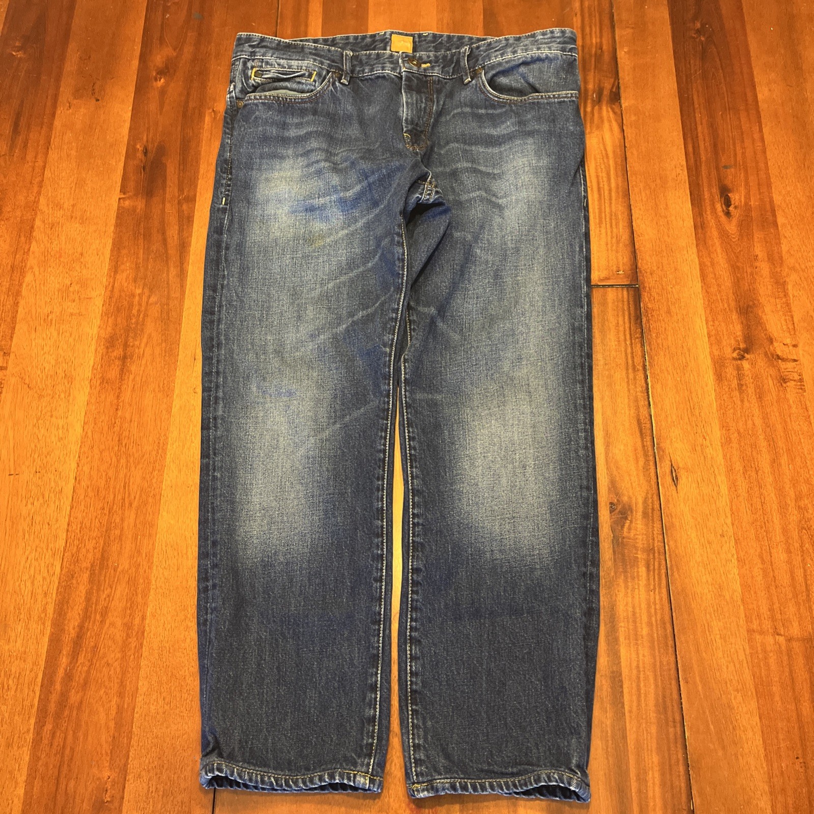 Boss Orange 24 by Hugo Boss Men's Size 36 Regular Fit Blue Denim Jeans thumbnail 3