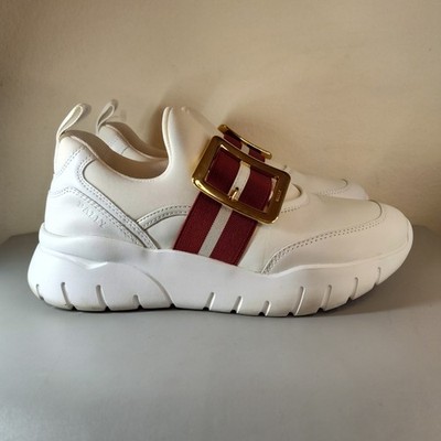 Bally Brinelle White Leather Sneaker Women's Sz 6.5 M