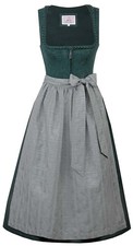 MarJo Dirndl Penzing 75cm Länge petrol Mididirndl mit Leinen 
