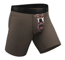 Shinesty "The Grey's Growl" Wolf Long Leg Ball Hammock® Pouch Boxer Briefs