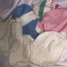Lot Of 7 Vintage Hand Made Decorative Crocheted Potholders Hot Pads Trivets/90c