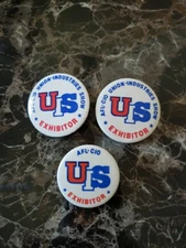 Vintage AFL-CIO Union-Industries Show Exhibitor UIS Clip Button 3 Pins