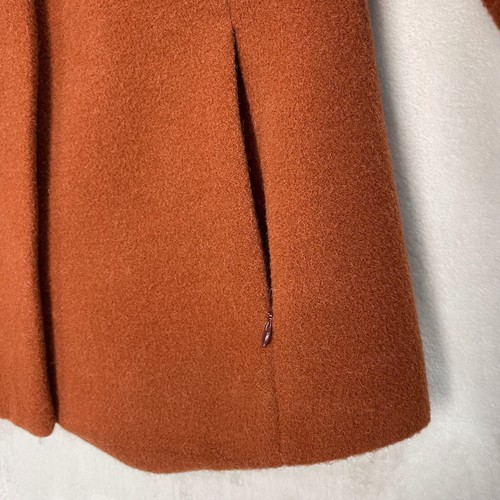 Hilary Radley Coat Wool Alpaca Women 6 Orange Rust Peacoat Pockets - Picture 4 of 18
