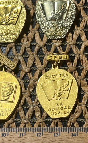 Yugoslav medal brothers Ribar for for excellent success 4 pieces Yugoslavia SFRY - Picture 7 of 10