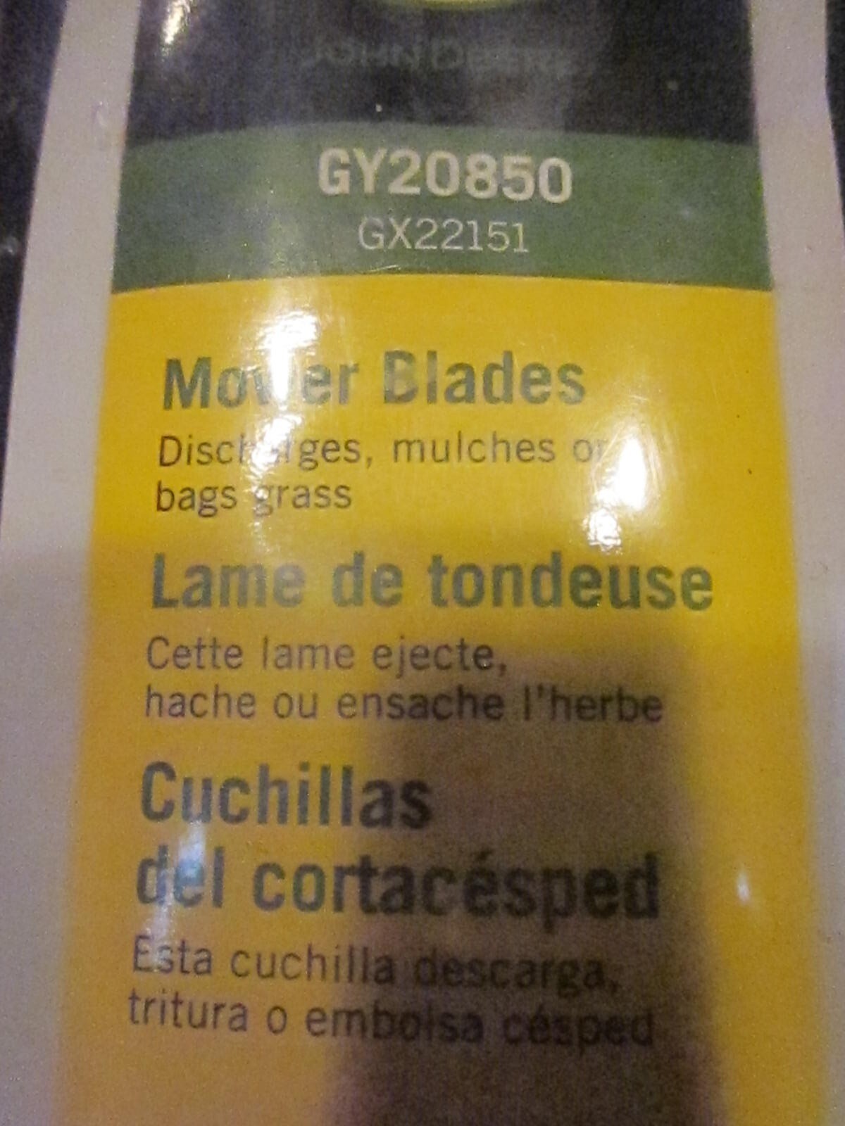 John Deere 42" Mower Blades GY20850 (GX22151) 2 BLADE PAK eBay