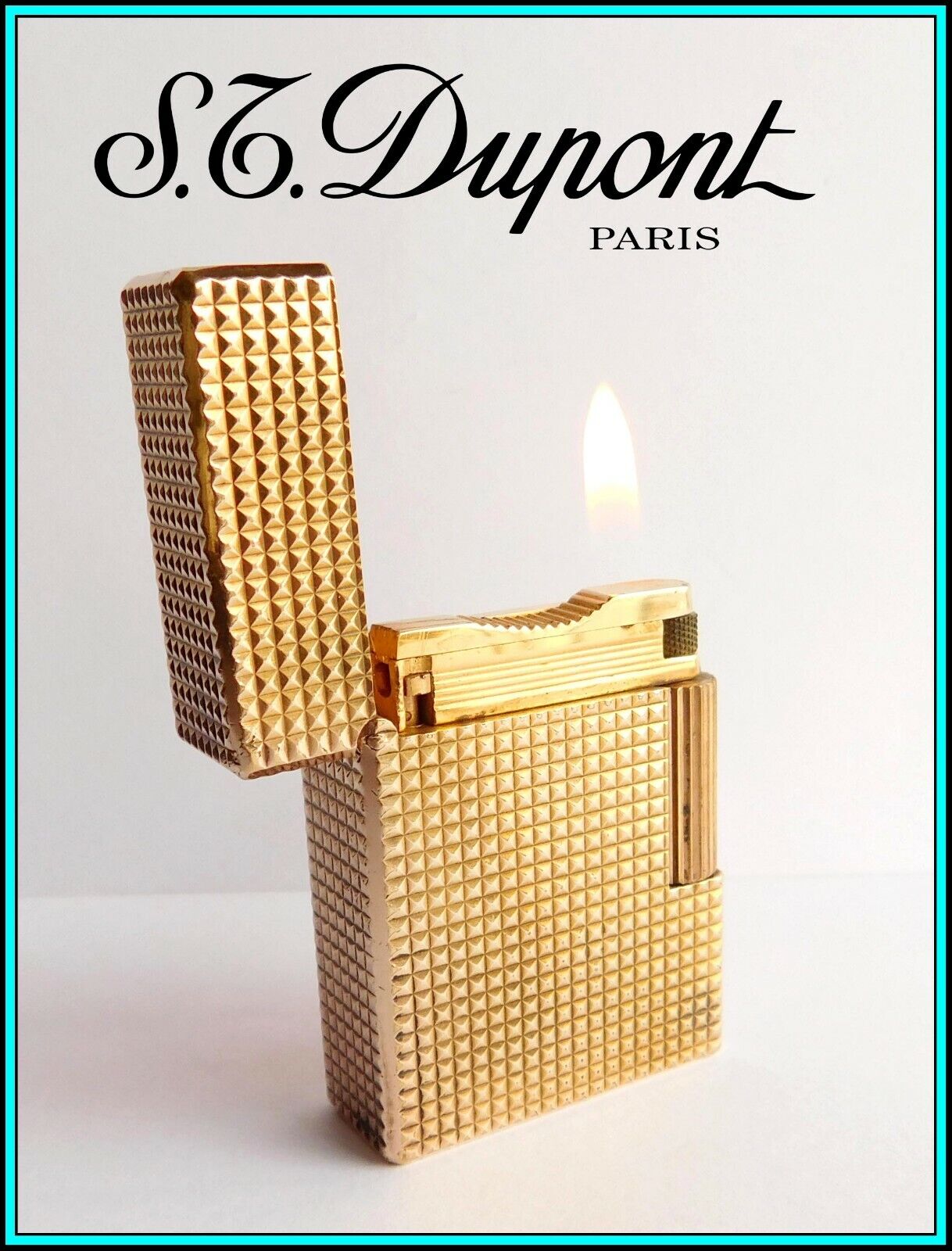 S.T. DUPONT - GOLD Plated 20u Lighter / Briquet / Feuerzeug JUST SERVICED