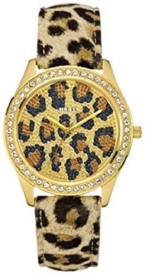 New Authentic GUESS Watch, Women's Animal Print Leather Strap 40mm U85109L1  NWT 91661389917 | eBay