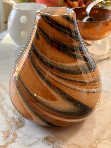 Danish BoConcepts Blown Glass Earthtone Vase: FABULOUS!!! - Picture 3 of 10