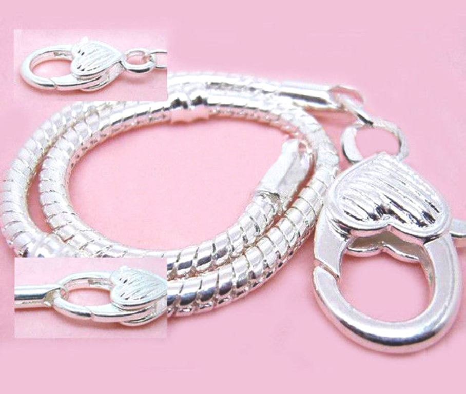 European Design Snake Chain Bracelet-Lobster Clasp-Euro Inch  Length