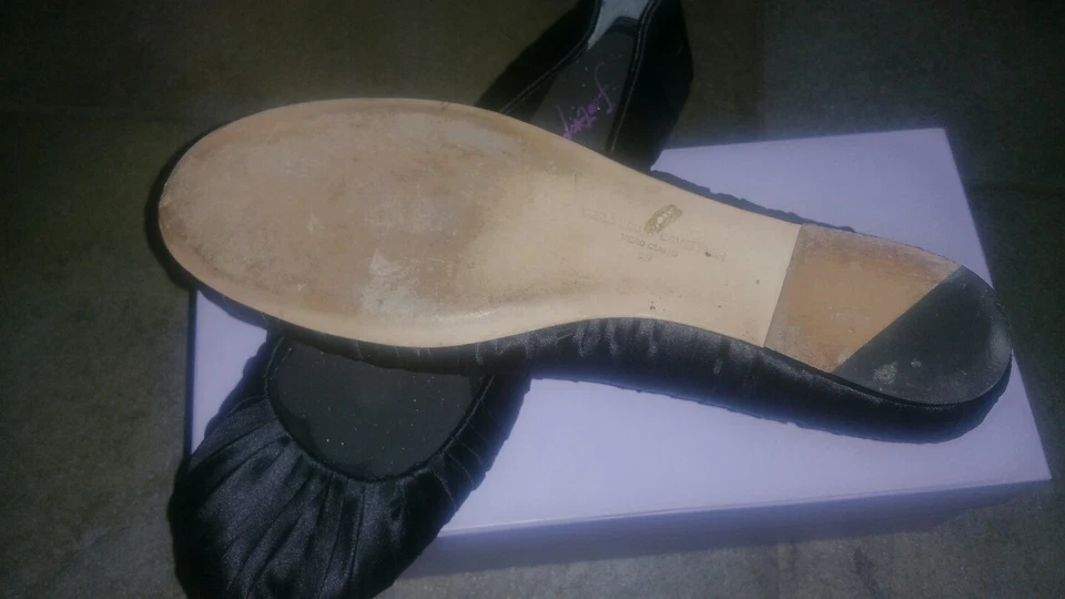 VERA WANG LAVANDA "Leona" satinado acanalado ballet planos talla 9M Foto 4 de 4