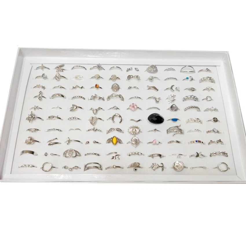 Lotes a granel 50 anillos antiguos de plata bohemia vintage mezcla mujeres piedra dijes retro Foto 4 de 4