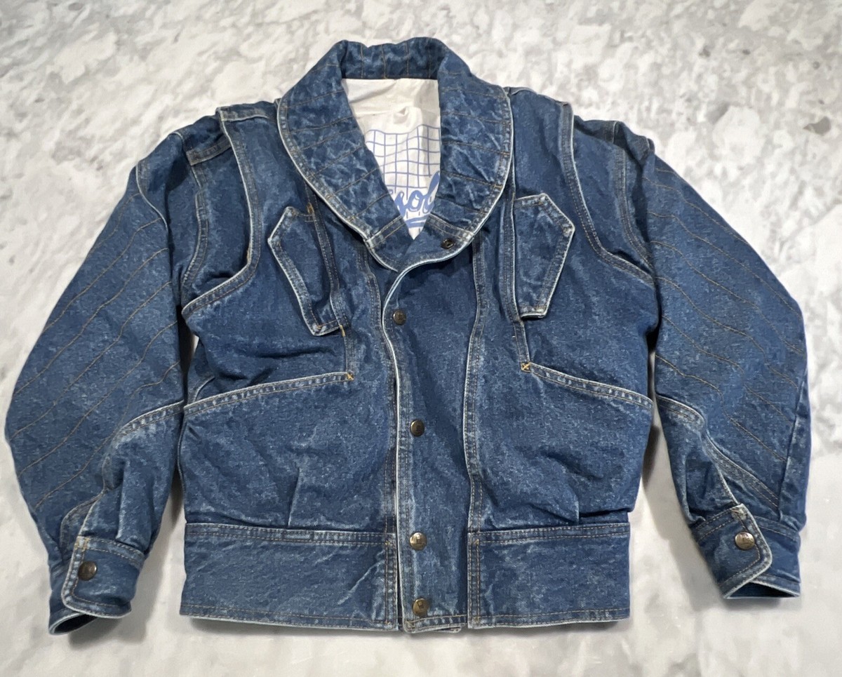 Vintage Gasoline Jeans Blue Denim Jacket XS Zip Off Sleeves