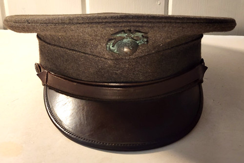 1924 HORSTMANN USMC MARINE CORPS GREEN HAT with EARLY EGA NAMED