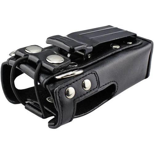 Hard Leather Case Carrying Holder Holster For Motorola Two Way Radio With Strap - Picture 5 of 8