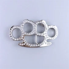 Bright Silver 3D Cut Out Rhinestones Belt Buckle also Stock in the US