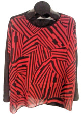 BOBEAU WOMEN'S BLACK RED SHIRT MEDIUM MADE IN USA NEW WITH TAGS