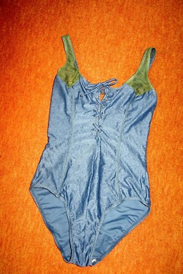 Badeanzug im Jeanslook Gr.40 v. LinelTEX  m. Schnürung und kleinem Po-Täschchen 