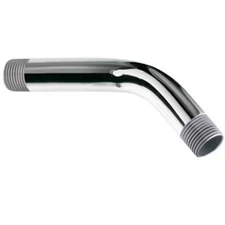 6" Shower Arm , 1/2 in Connection, Threaded Brass Chrome Plated 6 in L
