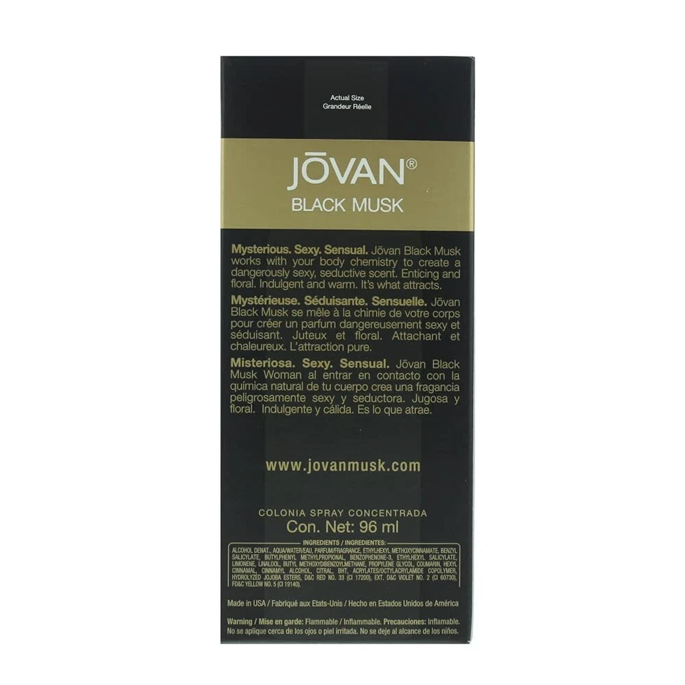 Jovan Black Must perfume 3.25 colonia concentrado spray Foto 2 de 4