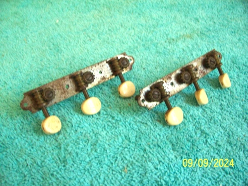 Vintage 1950's 60's Waverly guitar Plate tuners original white Buttons Good Cond