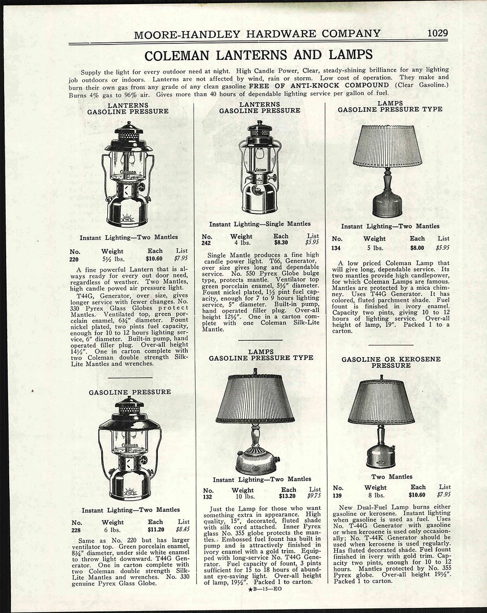 Coleman Lantern Seal Reference Chart Parts Diagrams , 54 OFF