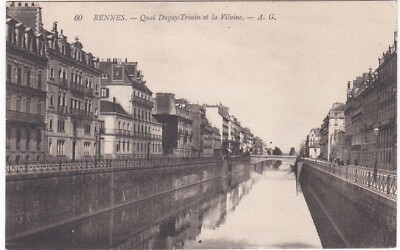 E0010 RENNES - LE QUAI DUGAY TROUIN ET LA VILAINE - PONT SUR LE CANAL
