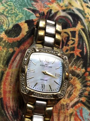 Ann Klein Mother of Pearl Silver and Gold tone Ladies Watch Limited Edition Anne Klein Swiss Genuine Diamond Mother of  main image 2