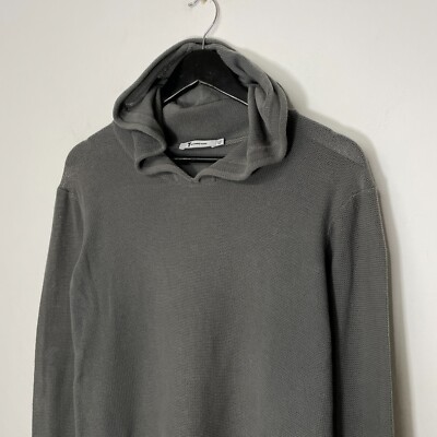 T Alexander Wang Cotton Knit Hoodie Pullover Size S Grey | eBay