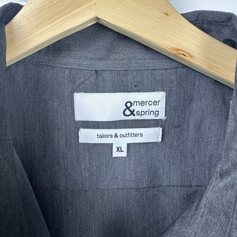 Camisa Spring & Mercer Mujer XL Negra Viscosa Cuello Extendido Manga Larga Abotonada Foto 3 de 4