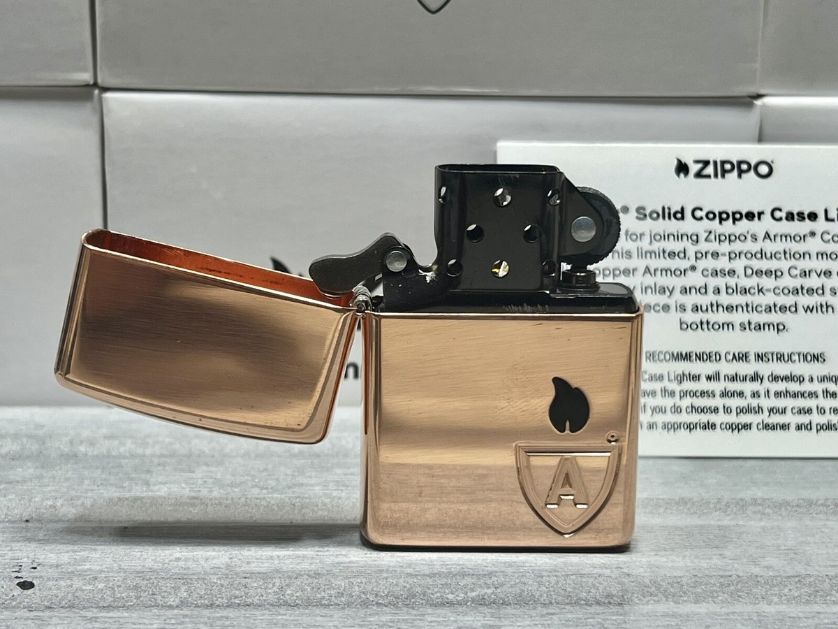 Zippo Lighter Limited Edition Solid Copper Case Armor Lighter
