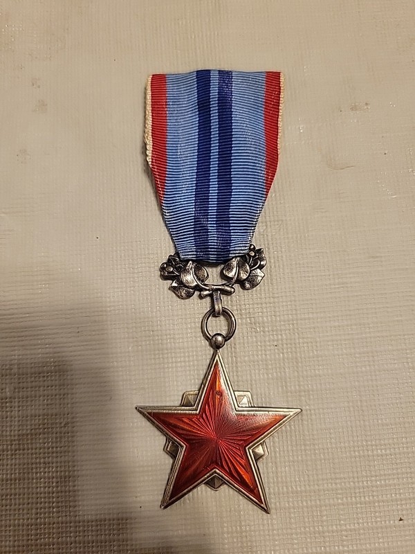 Czechoslovakia Order of Red Star of Labor silver&enamel w/serial#4060- original