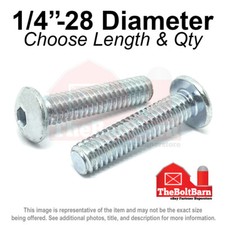 1/4"-28 Alloy Button Socket Head Cap Screws Bolts Fine Zinc (Pick Size & Qty)
