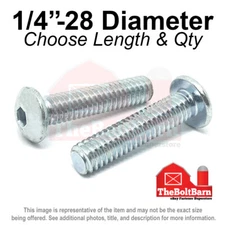 1/4"-28 Alloy Button Socket Head Cap Screws Bolts Fine Zinc (Pick Size & Qty)