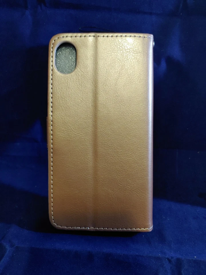 Motorola E6- Faux Flip Wallet Case Cover Magnet Clip- (9592-9593) - Image 2 of 4