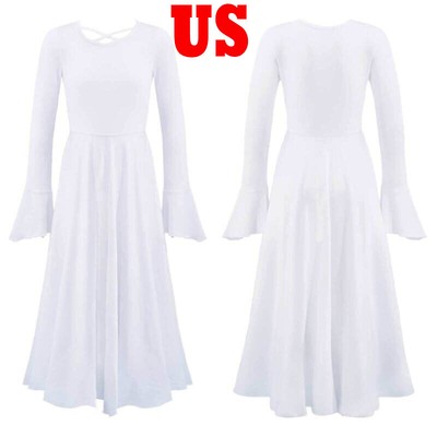 Girls Liturgical Praise Dance Dress Long Sleeves Ruffle Worship Long Dresses | eBay Girls Liturgical Praise Dance Dress Long Sleeves Ruffle Worship Long Dresses | eBay