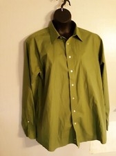 Stafford performance green plaid button up shirt