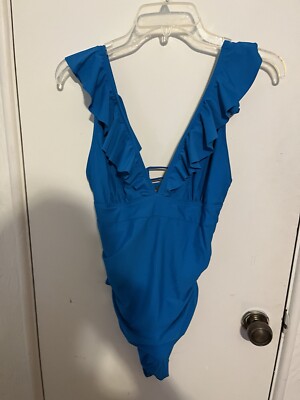 Adorable Live Life on the Beach Touquoise Swimsuit New - Large