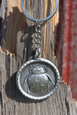 Hastings Pewter Company Lead Free Pewter Lady Bug Keychain gift key chain - NEW