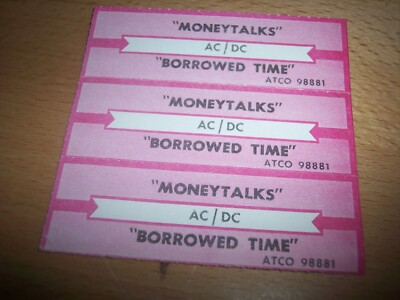 3 AC/DC Money Talks / Borrowed Time Jukebox Title Strips | eBay
