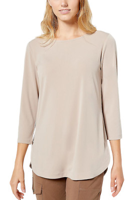 Susan Graver Modern Essentials Liquid Knit Tunic Sand