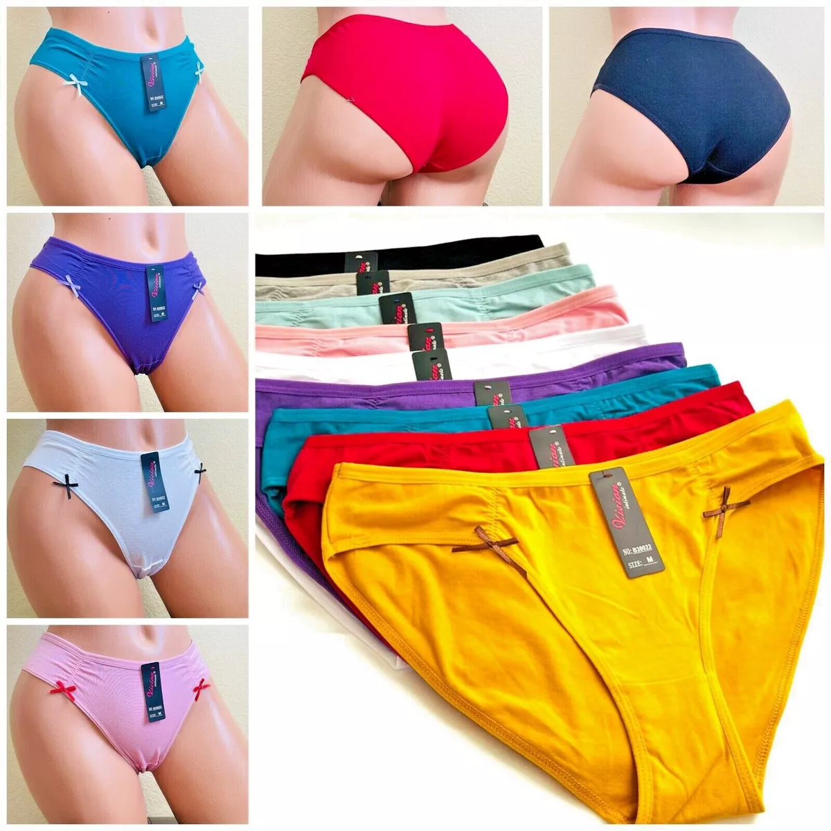 6-12 WOMEN'S LONG LEG Bikini cheeky 95% COTTON UNDERWEAR Panties Undies 022  S-XL