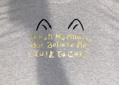 2XL Handmade Cat Lover Funny Tee  I Talk To Cats  Cat Ear Tshirt Parody Humor