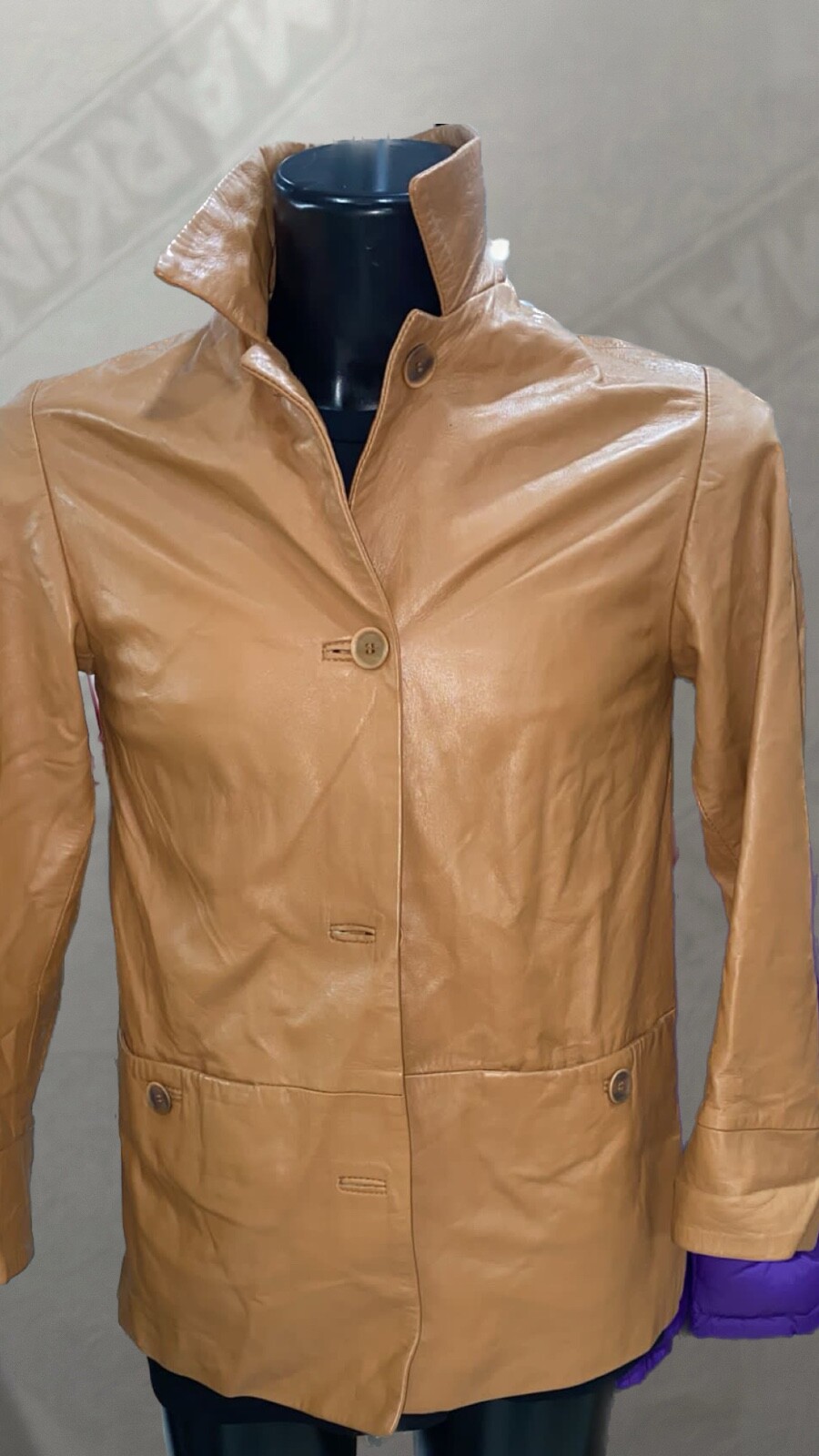 Vintage Brown Leather Jacket by Fontanelli for Women - Size 44 - PGE002PI