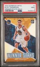 2022 PANINI DONRUSS OPTIC WINNER STAYS HOLO #1 KLAY THOMPSON PSA 9