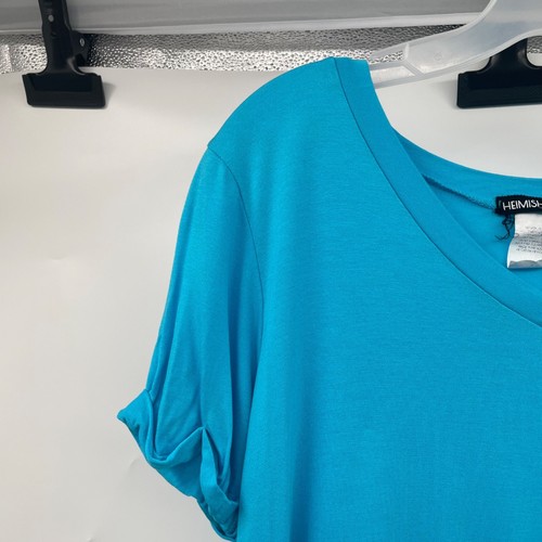 Heimish USA Womens Oversized T-Shirt Short Cuffed Sleeve Turquoise Size Small - Picture 5 of 8