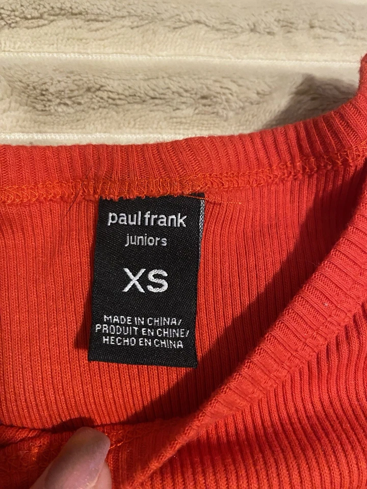 Y2K винтажный Paul Frank яркий красный Juniors верхний размер XS - Изображение 2 из 2